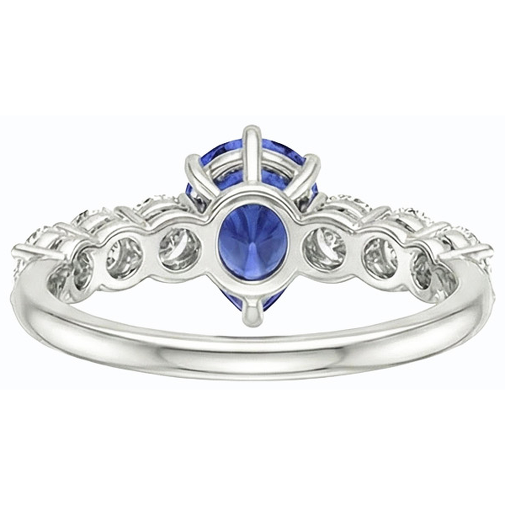 naturel pear diamant 4carats bague vue de dessus