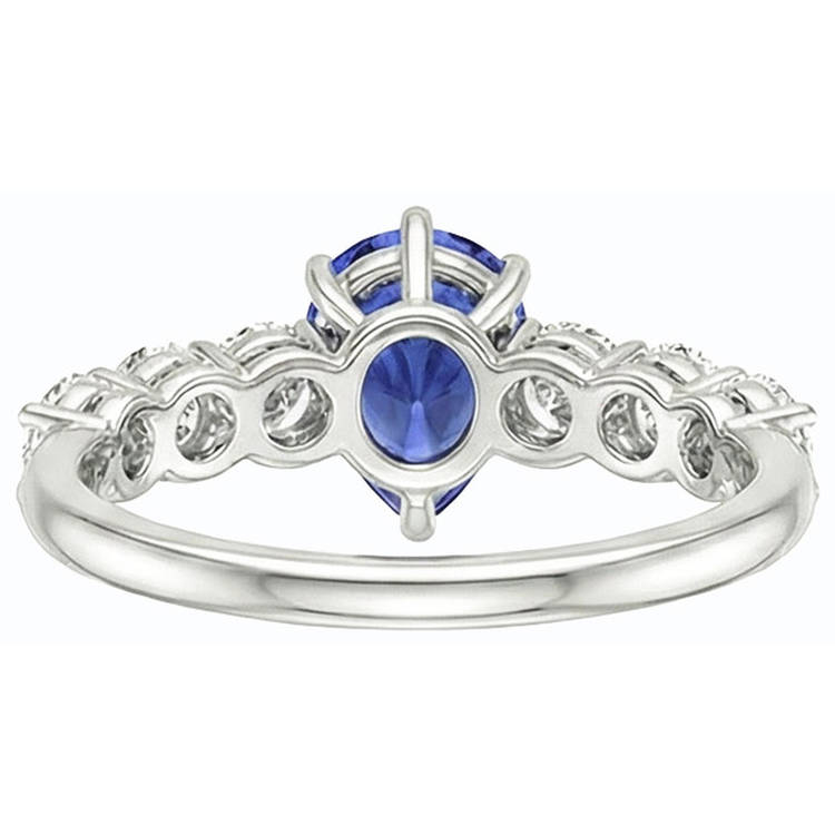 naturel pear diamant 4carats bague vue de dessus