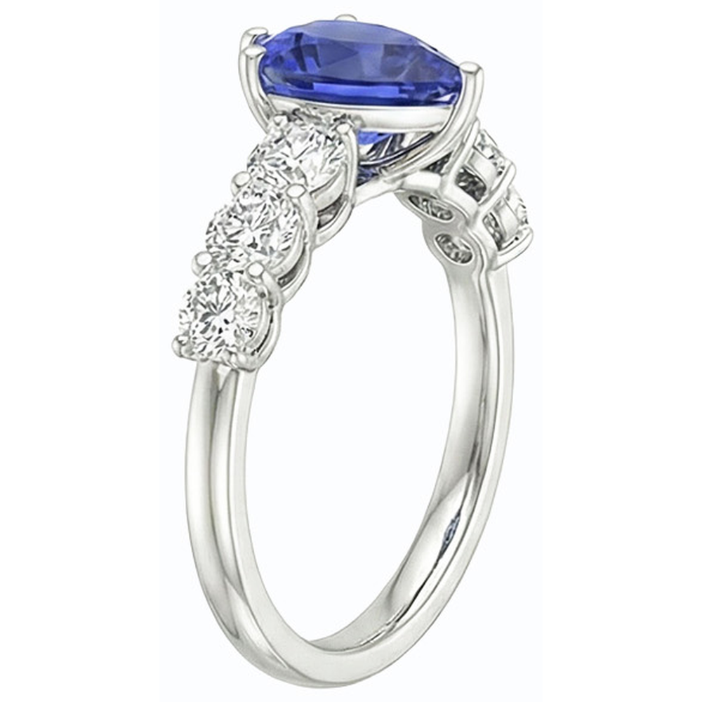 naturel pear diamant 4carats bague vue de profil