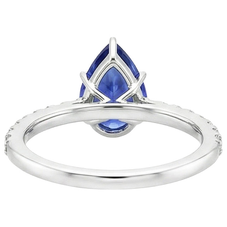 Bague Femme Pierres Précieuses Saphir Bleu & Diamant Naturels Extraits des Mines ( et non cultivés en laboratoire ) Or Bijoux 5.25 Carats