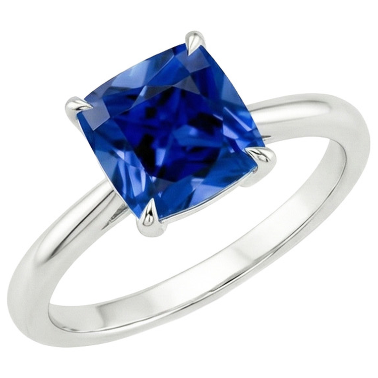 naturel cushion diamant 2.25carats bague angle de côté
