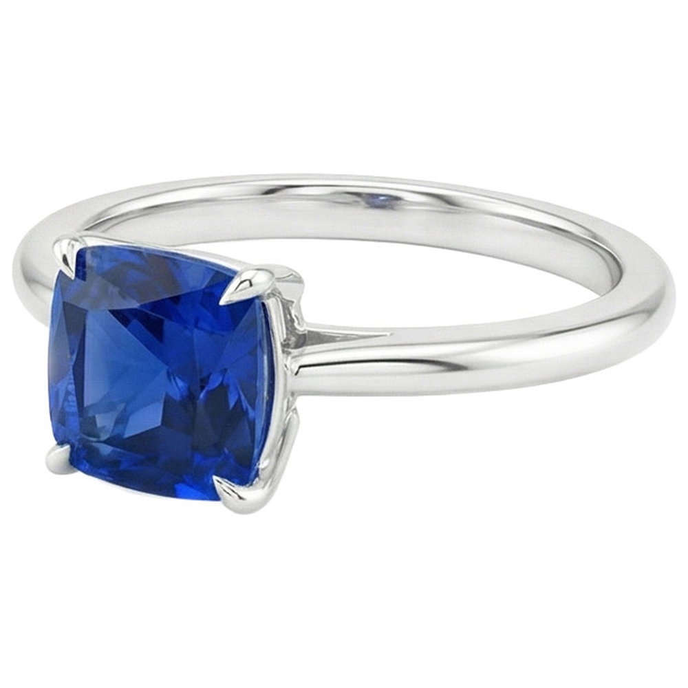 naturel cushion diamant 2.25carats bague vue de dessus