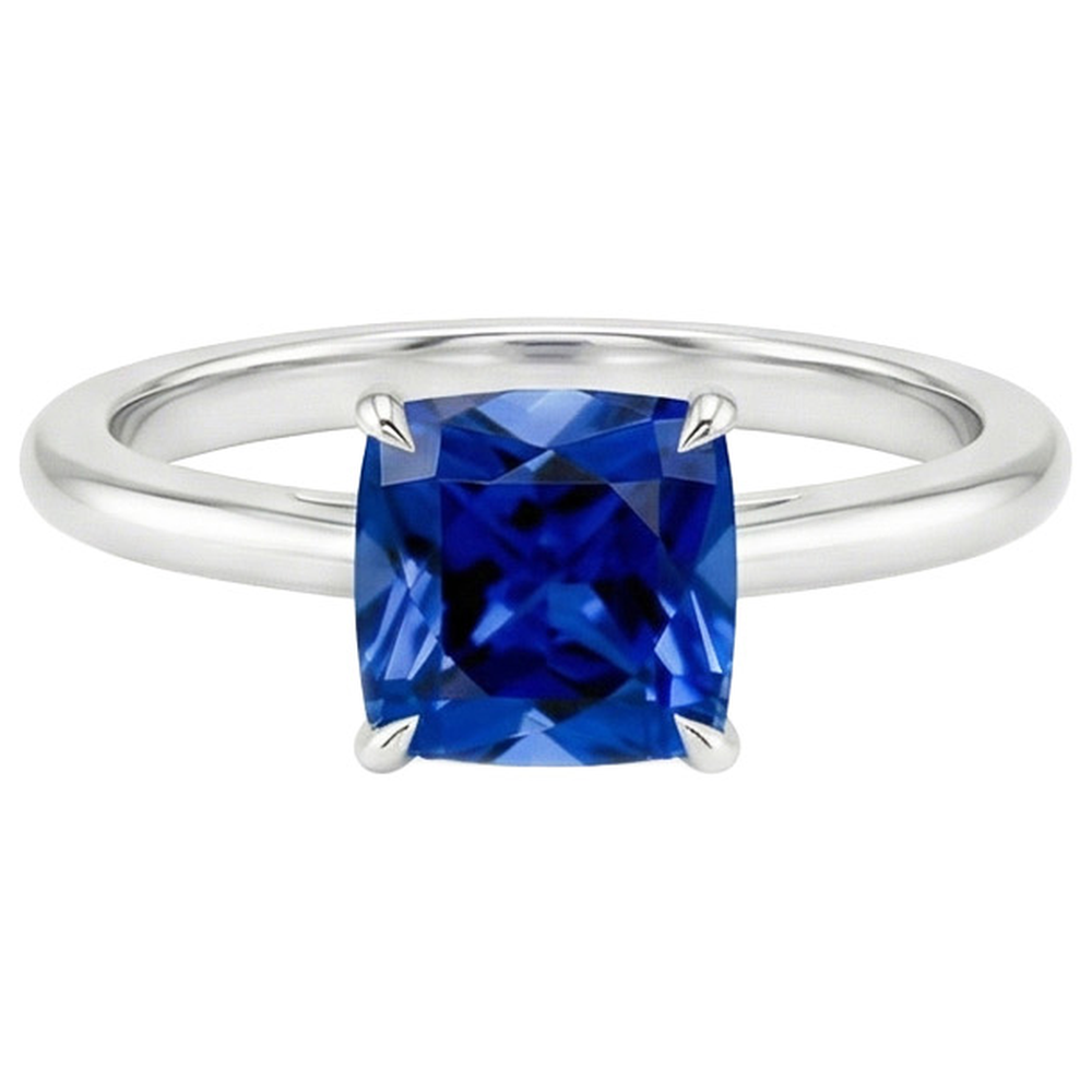 naturel cushion diamant 2.25carats bague vue de profil