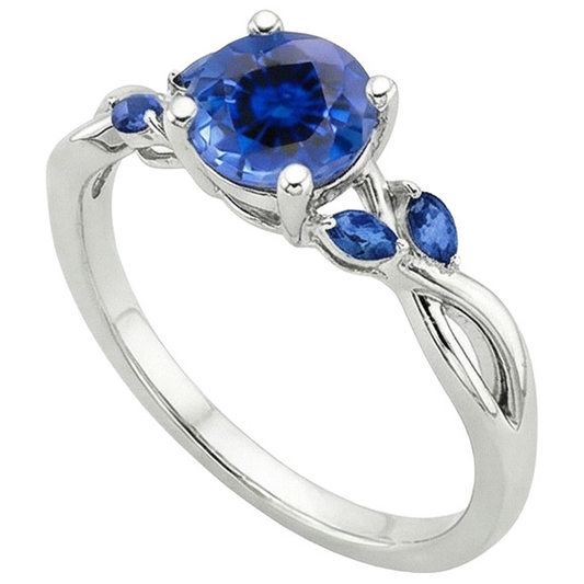 Bague Femme Ronde & Marquise Ceylan Saphir Pierres Précieuses 2.50 Carats