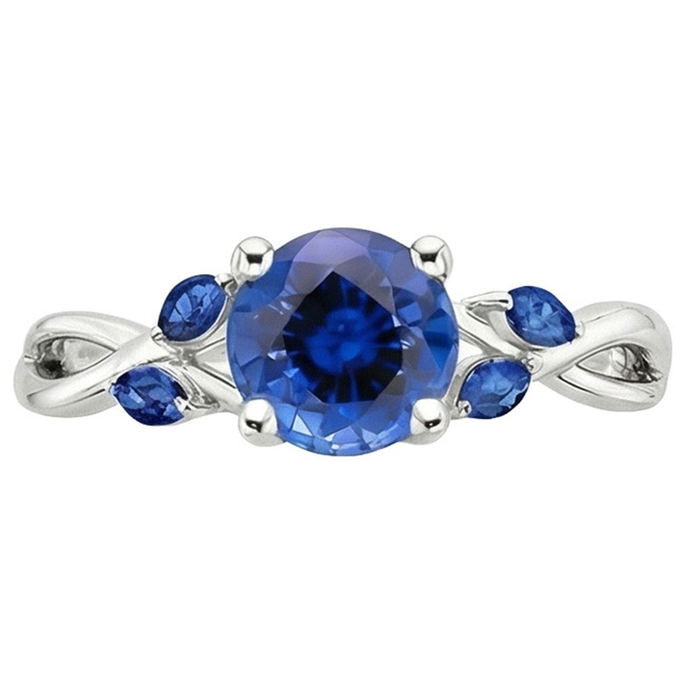 Bague Femme Ronde & Marquise Ceylan Saphir Pierres Précieuses 2.50 Carats