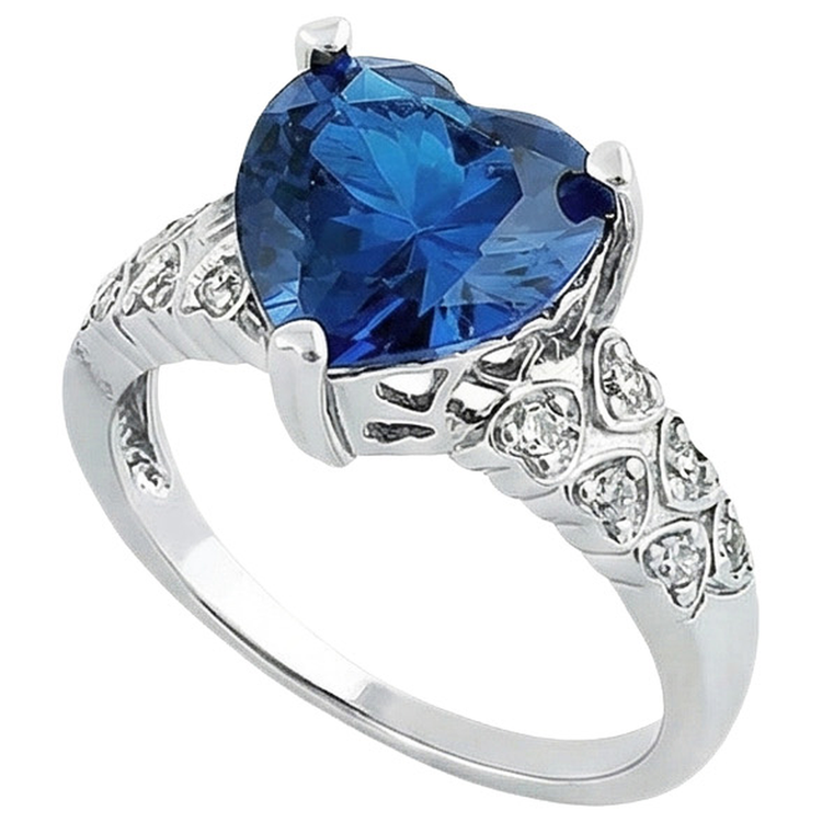 Bague Femme Saphir Coeur 6 Carats
