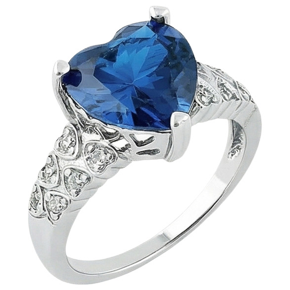 Bague Femme Saphir Coeur 6 Carats