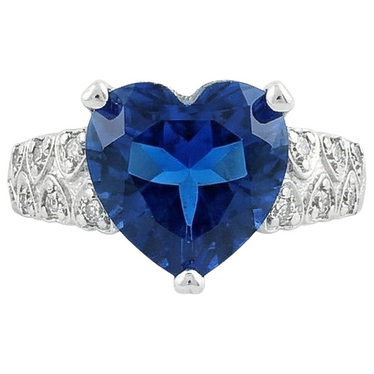 Bague Femme Saphir Coeur 6 Carats
