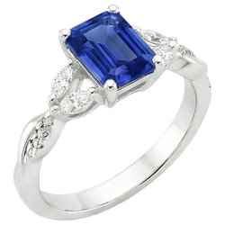 Bague Femme Saphir Taille Émeraude