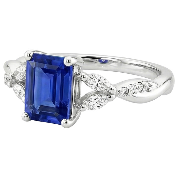 Bague Femme Saphir Taille Émeraude