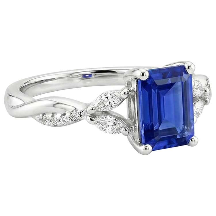 Bague Femme Saphir Taille Émeraude