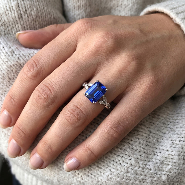 Bague Femme Saphir Taille Émeraude