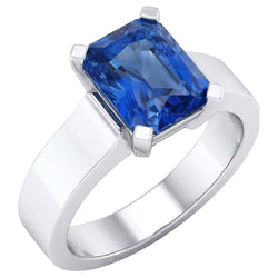 Bague Femme Solitaire Pierre Saphir Bleu Tension Style 1.50 Carats