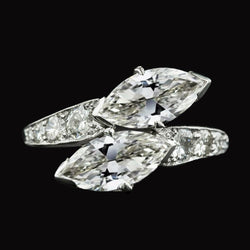 Bague Femme Toi Et Moi Ronde & Marquise Vieux mineur Naturel Diamant 9.50 Carats