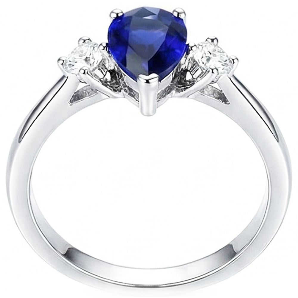naturel pear diamant 2.50carats bague angle de côté