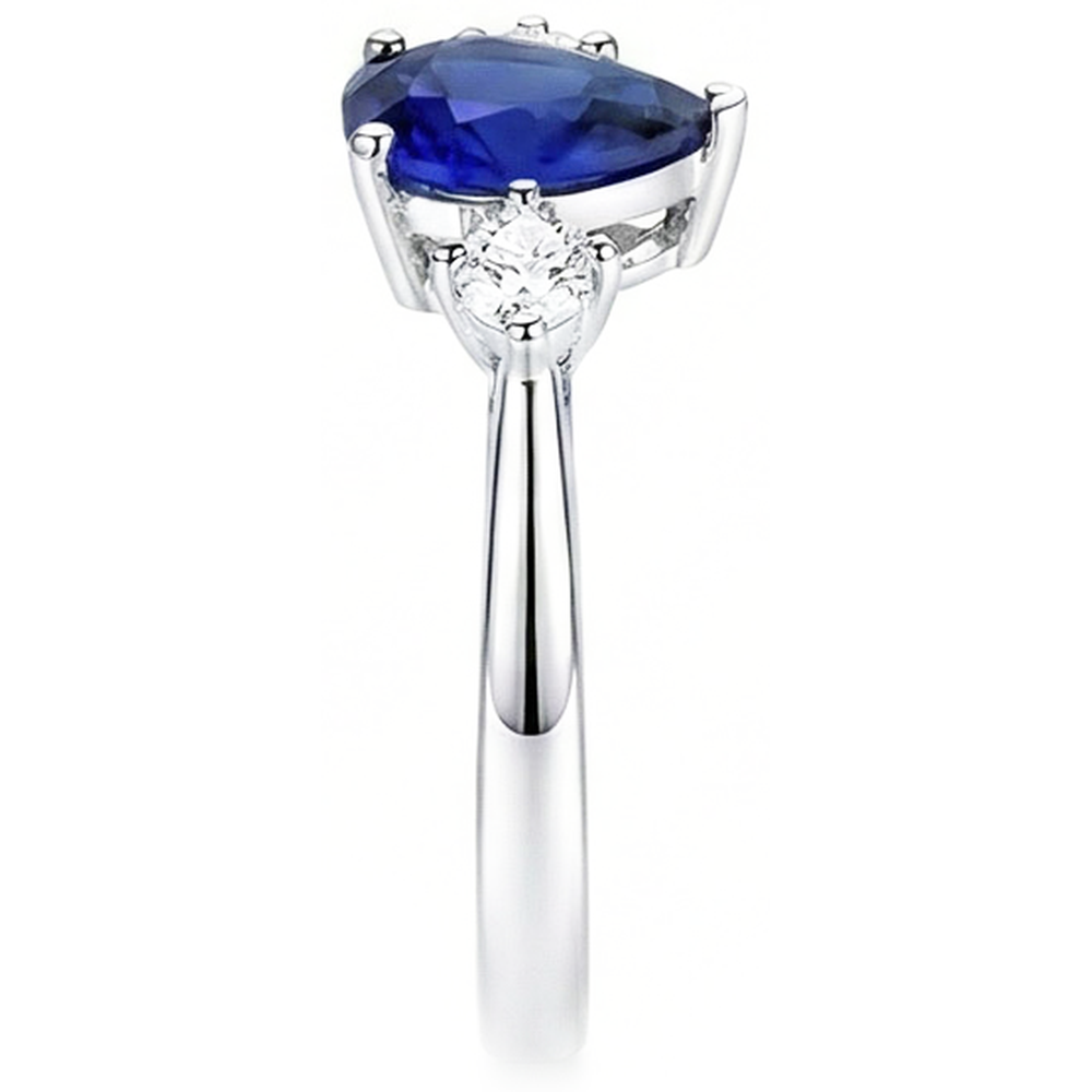 naturel pear diamant 2.50carats bague détail rapproché