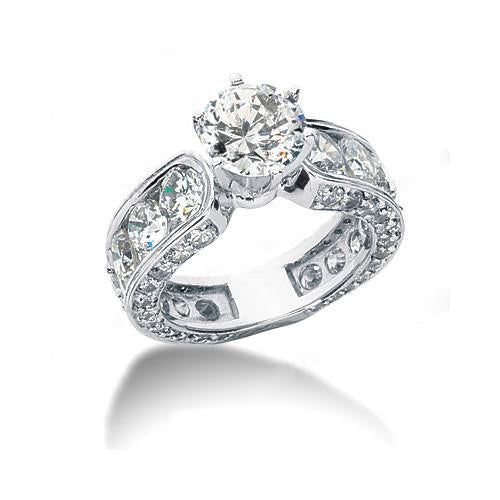 Bague Fiançailles Réel Diamant Bague Fantaisie Or 8.50 Carats