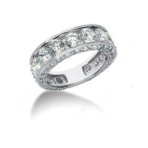 Bague Fiançailles Réel Diamant Bague Fantaisie Or 8.50 Carats