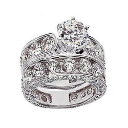 Bague Fiançailles Réel Diamant Bague Fantaisie Or 8.50 Carats