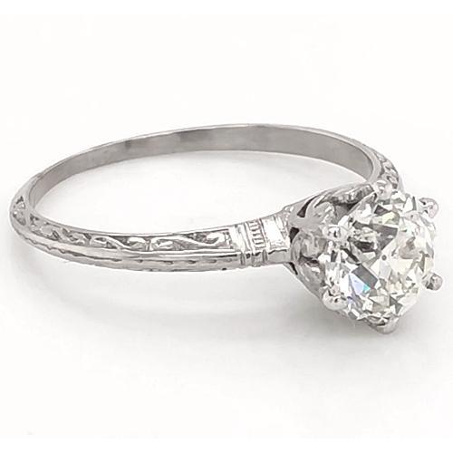 Bague Filigrane Solitaire Réel Diamant 1 Carat Femme Bijoux