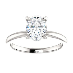 Bague Fine En Réel Diamant Ovale De 2,5 Carats