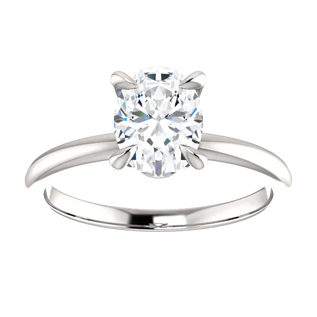 Bague Fine En Réel Diamant Ovale De 2,5 Carats
