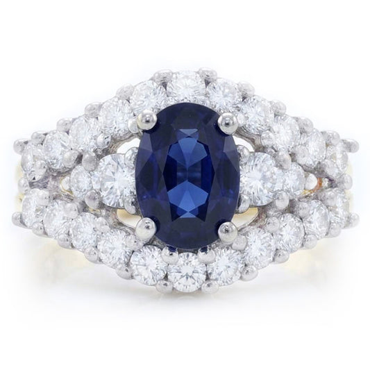 Bague Garde Saphir Avec Diamants