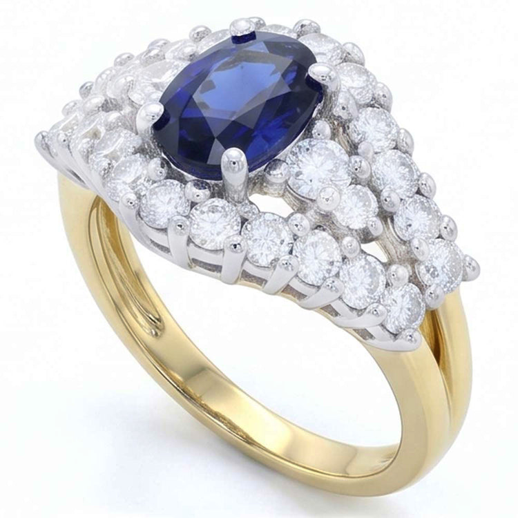 Bague Garde Saphir Avec Diamants