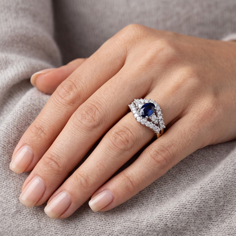 Bague Garde Saphir Avec Diamants