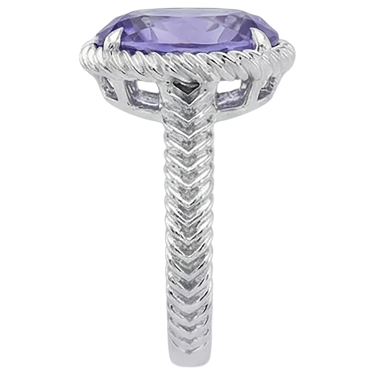 Bague Grand Solitaire Ovale Tanzanite 2.50 Carats Sertie De Griffes Or Blanc 14K
