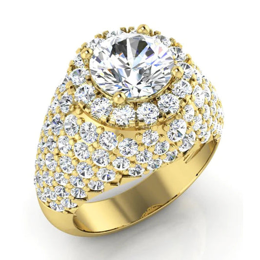 Bague Grappe De Réel Diamants Taille Ancienne Mine Or 6.50 Carats Bijoux Pour Femmes