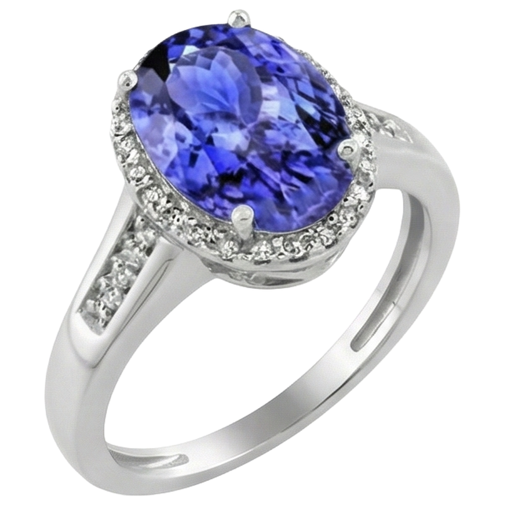 naturel oval tanzanite 5.75carats bague détail rapproché