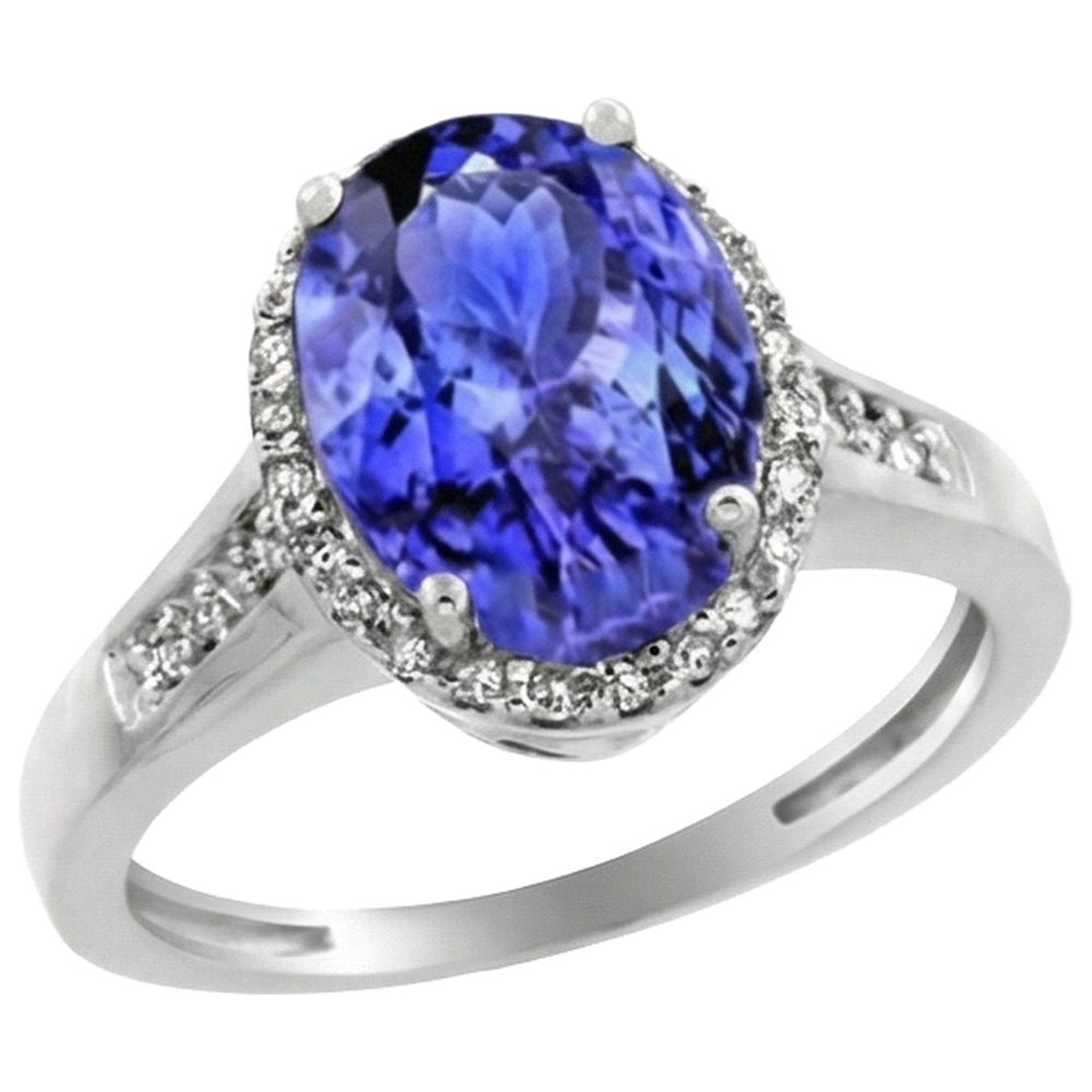 naturel oval tanzanite 5.75carats bague vue de dessus