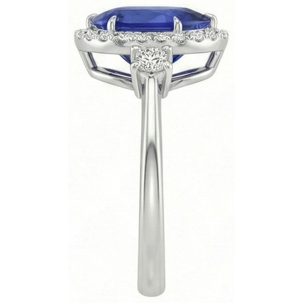 naturel pear diamant 5carats bague sur blanc