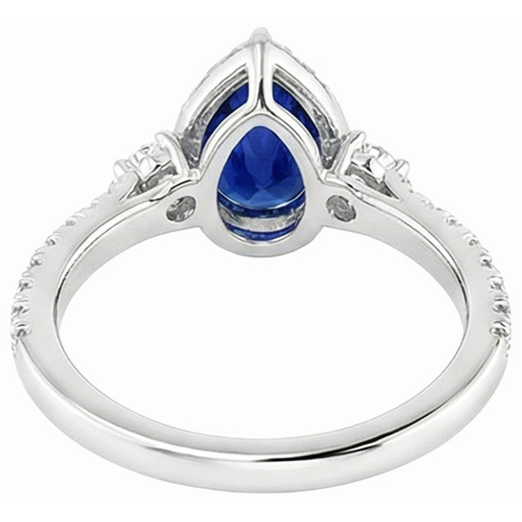 Bague Halo Anniversaire Ceylan Saphir & Diamants Bijoux 5 Carats