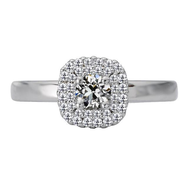 Bague Halo Anniversaire Femme Vieux mineur Réel Diamant 3 Carats