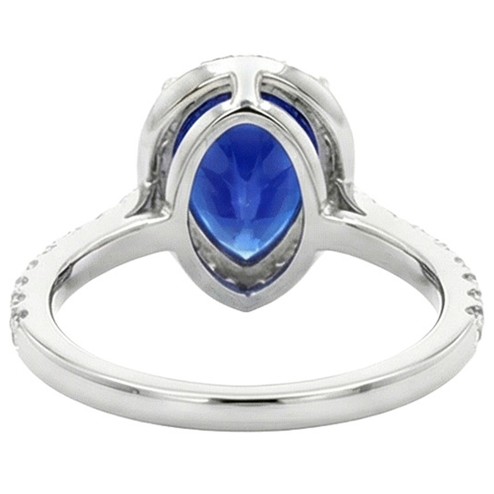 naturel pear diamant 4.50carats bague vue de dessus