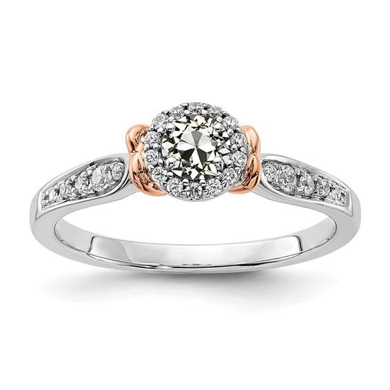 Bague Halo Avec Accents Vieux Mineur Naturel Diamant Dames Bijoux 2.50 Carats