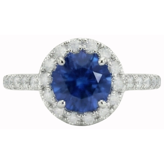 naturel round diamant 2carats bague angle de côté