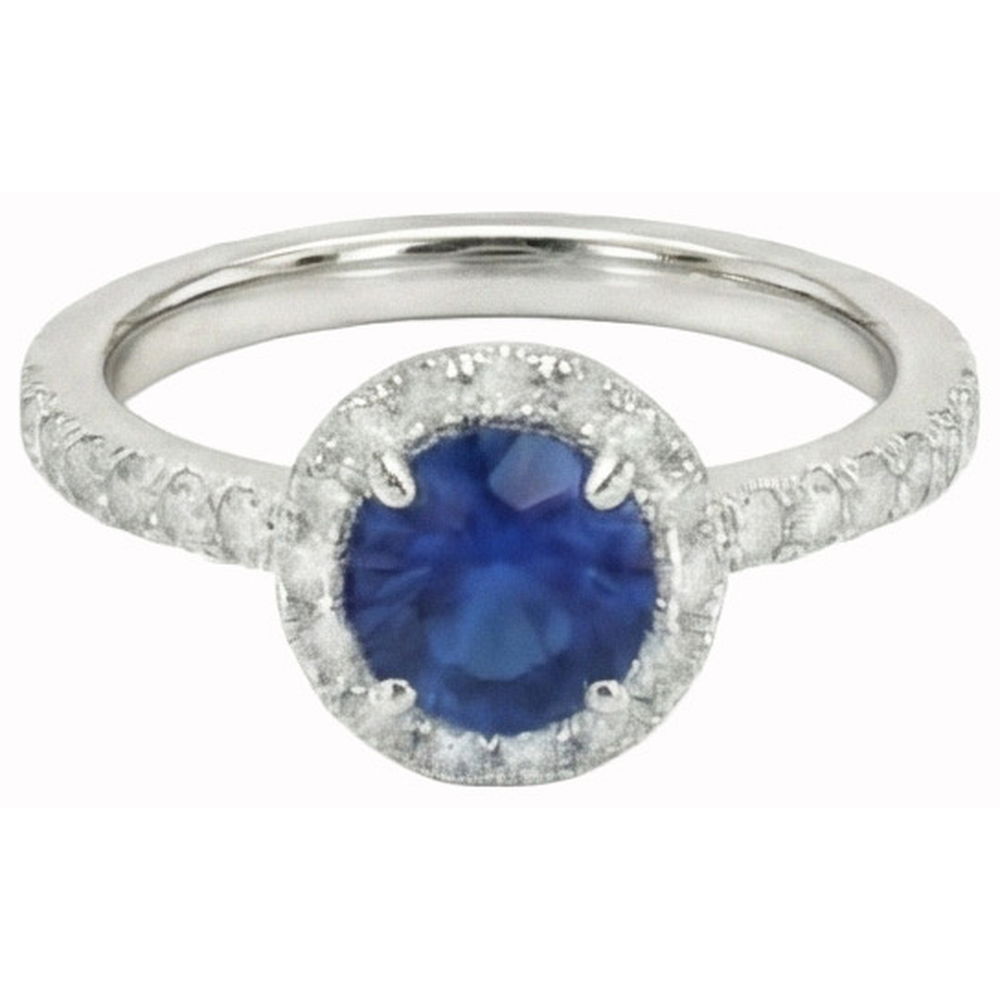 naturel round diamant 2carats bague vue de face