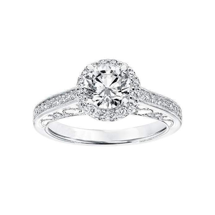 Bague Halo De Mariage De Style Antique Avec Véritable Diamants De 1.86 Ct En Or Blanc