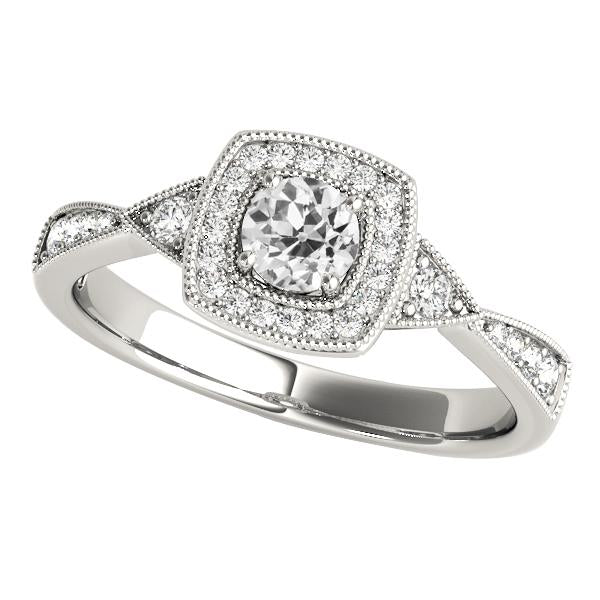Bague Halo De Naturel Diamants De Style Antique Bijoux En Or Ancien Européen 2.50 Carats