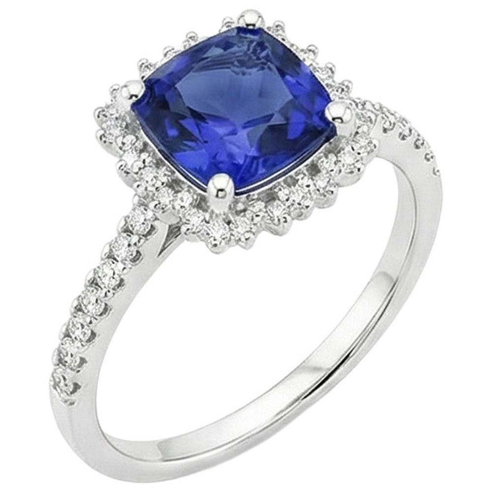 naturel round saphir 2.25carats bague vue de dessus
