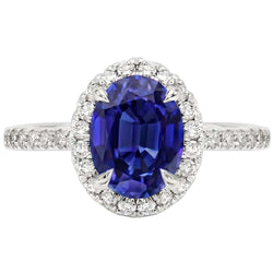 Bague Halo Diamant Bijoux Saphir