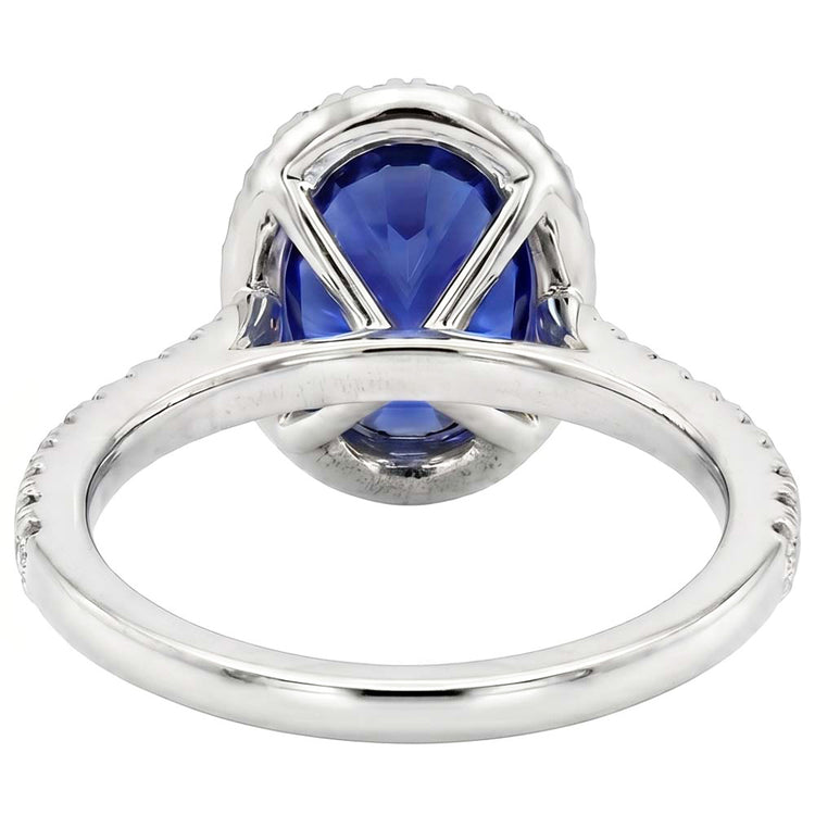 Bague Halo Diamant Bijoux Saphir