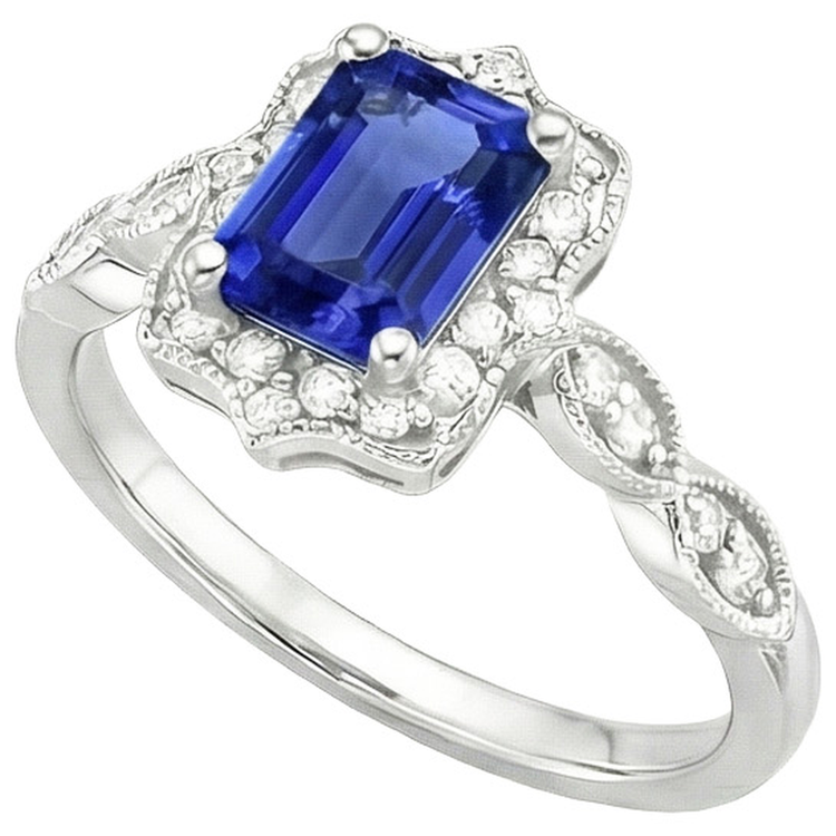 naturel round saphir 4carats bague détail rapproché