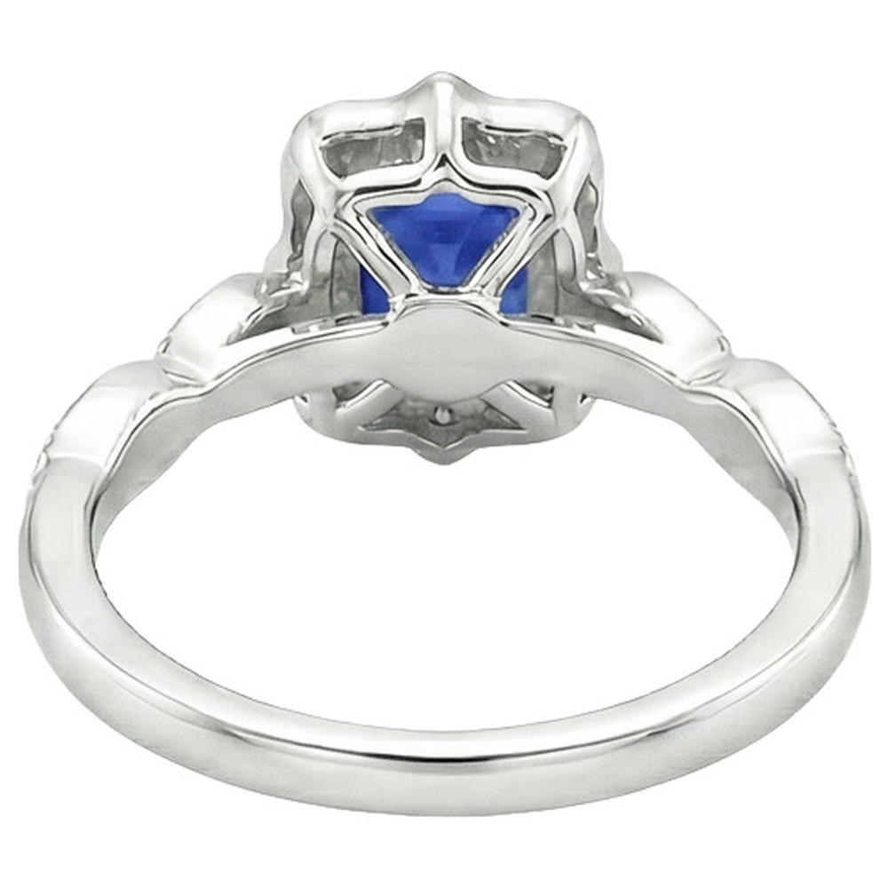 naturel round saphir 4carats bague vue de dessus