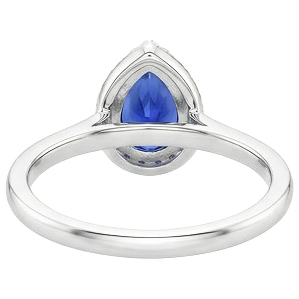 naturel pear diamant 4carats bague détail rapproché