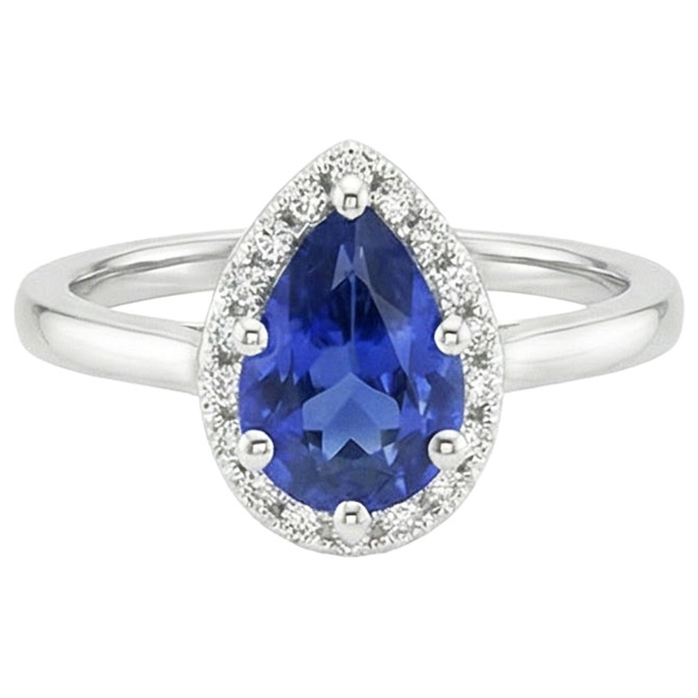 naturel pear diamant 4carats bague vue de dessus