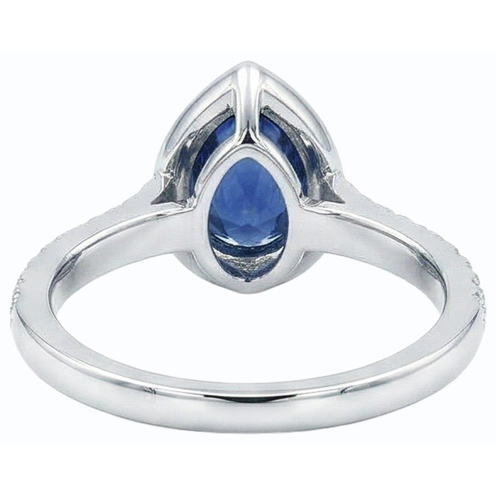 naturel pear diamant 4carats bague angle de côté